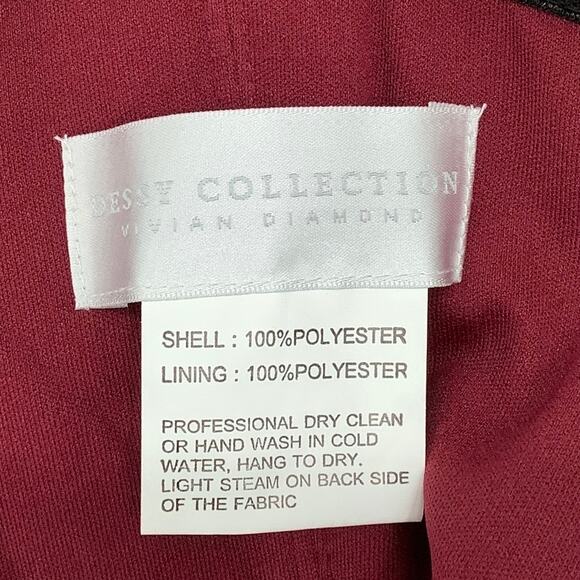 NEW! Dessy Collection Size 0 Spaghetti Strap Jumpsuit Burgundy $263 msrp J4-2 - Picture 5 of 10